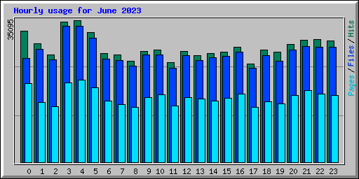 Hourly usage for June 2023