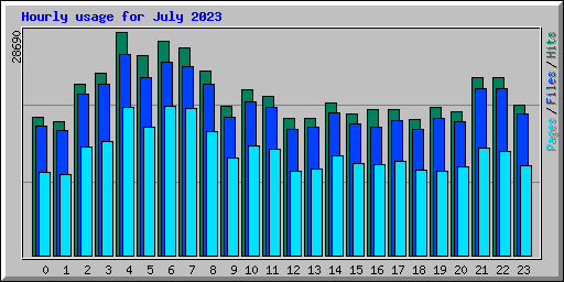 Hourly usage for July 2023