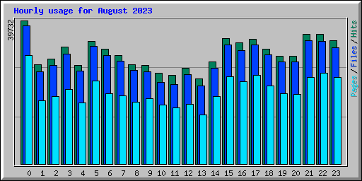 Hourly usage for August 2023